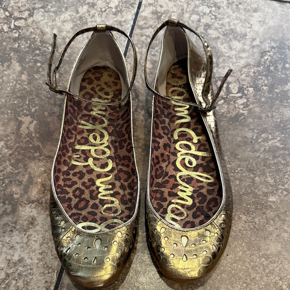 Sam Edelman Metallic Gold Ballet Flats